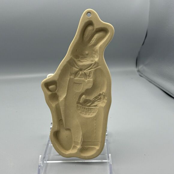 Vtg Brown Bag Cookie Art Mold Peter Rabbit Gardening Hill Design 1992 Easter - Picture 5 of 5